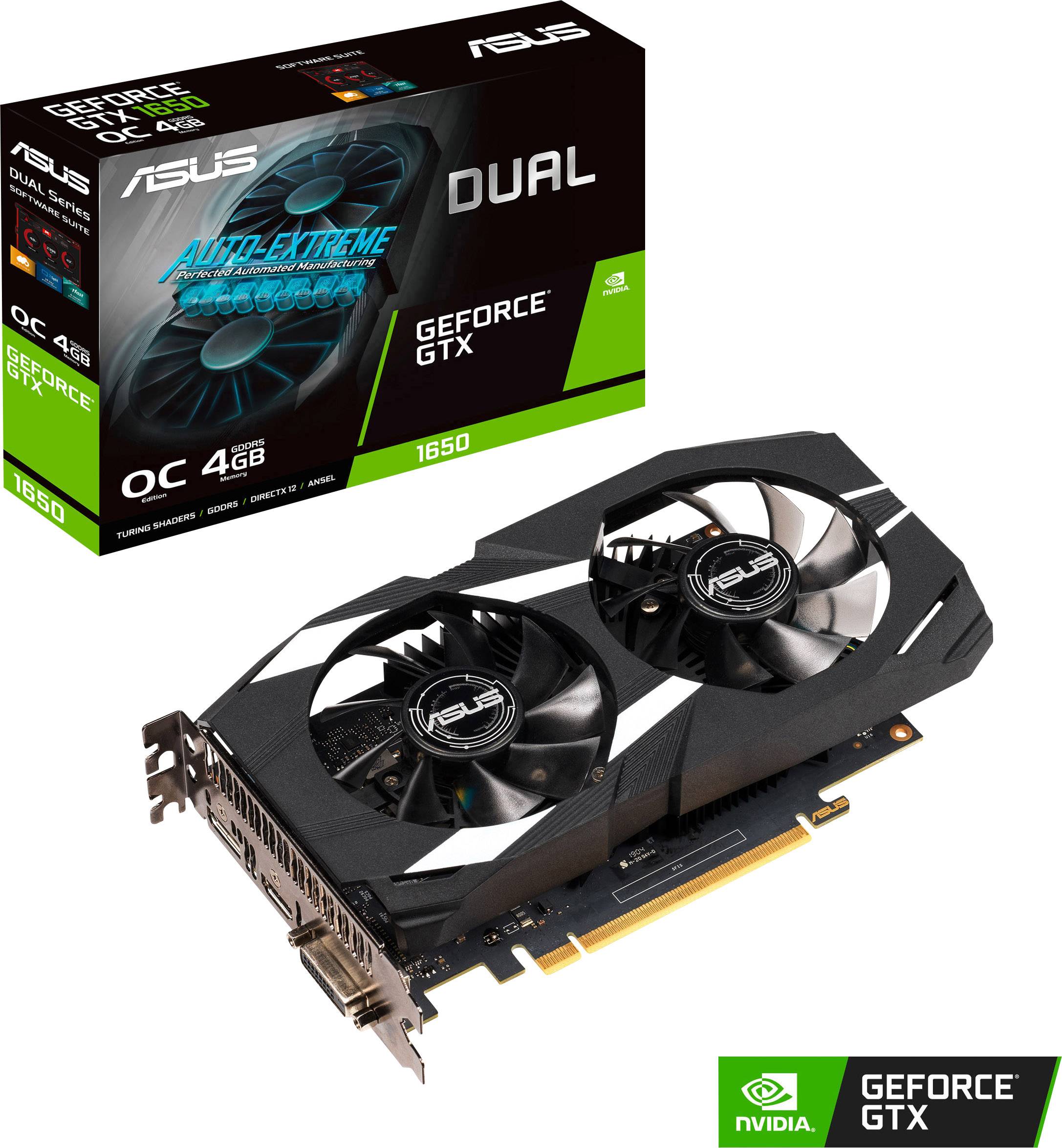 Carte graphique Asus Nvidia GeForce GTX1650 Dual Overclocked 4 GB RAM