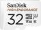 Carte microSD SanDisk de 32 Go, adaptée aux applications de vidéosurveillance et de caméra embarquée, série 'HAUTE ENDURANCE'.