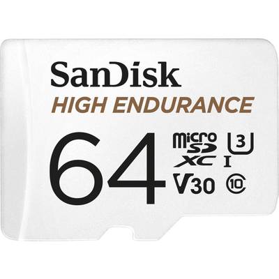 SanDisk High Endurance Monitoring Carte miniSDXC  64 GB Class 10, UHS-I, UHS-Class 3, v30 Video Speed Class avec adaptat