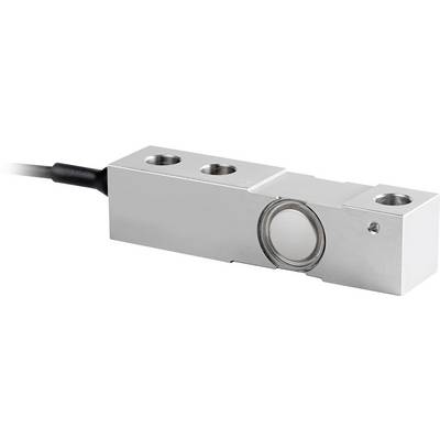 Capteur métallique de forme rectangulaire avec connexion par câble. Pourvu de deux trous de vis et d'un évidement central sur la face supérieure.