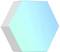 Un panneau hexagonal bleu vif avec un effet 3D qui représente un design moderne et élégant.