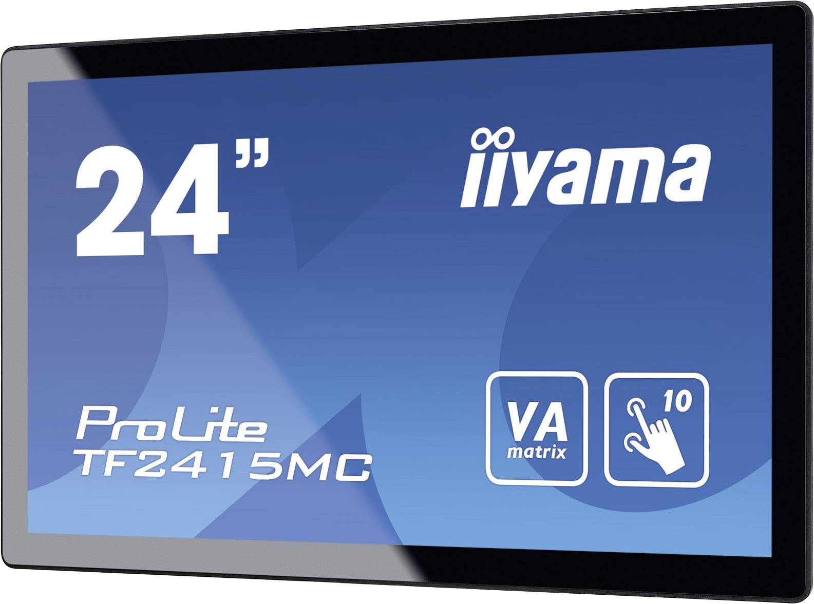 Un moniteur iiyama de 24 pouces avec technologie matrice VA et fonctionnalité tactile. Référence du modèle : ProLite TF2415MC.