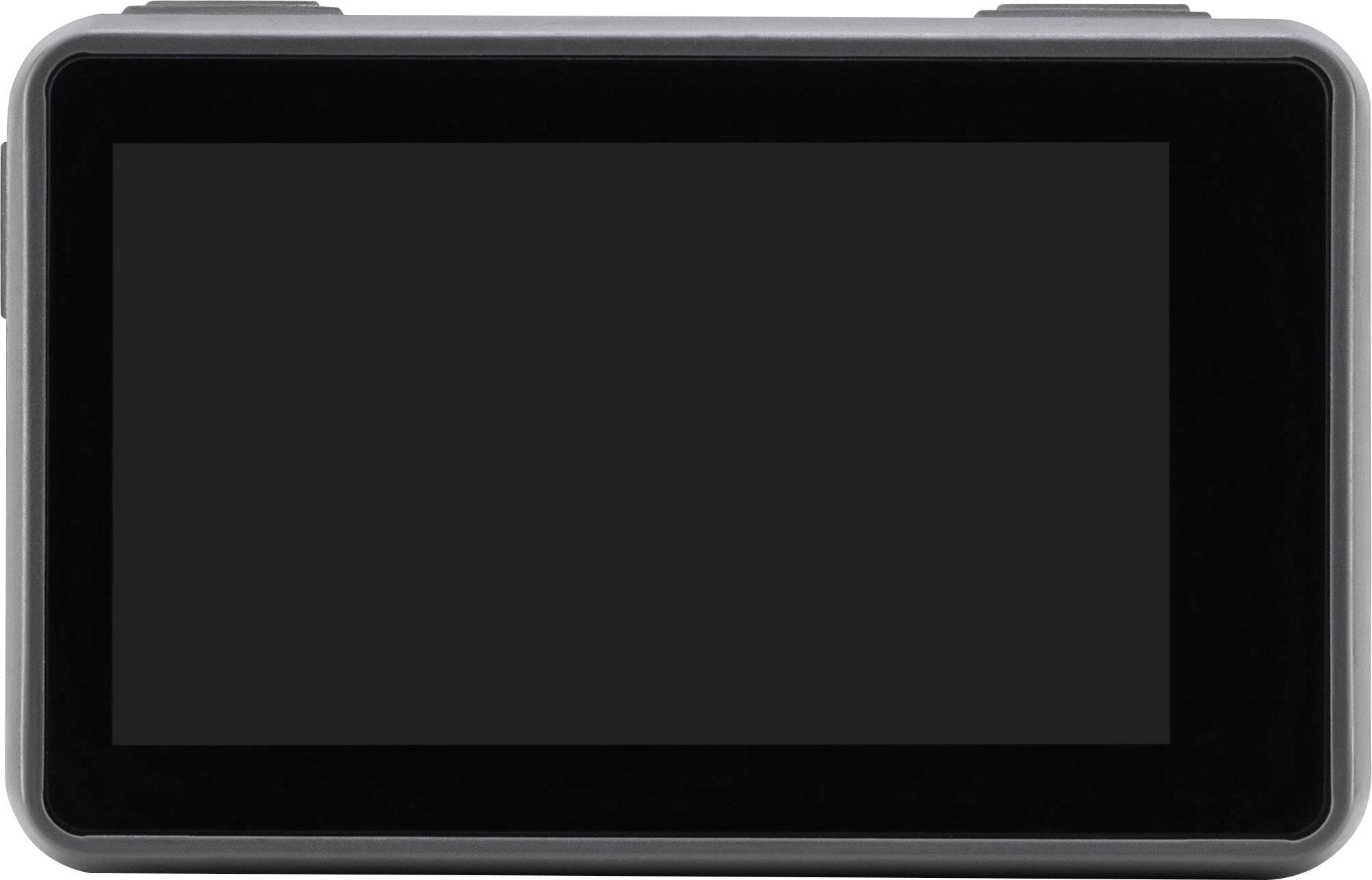 Un écran rectangulaire à affichage noir, encadré par un boîtier gris clair. Aucun contenu ou élément de commande visible.