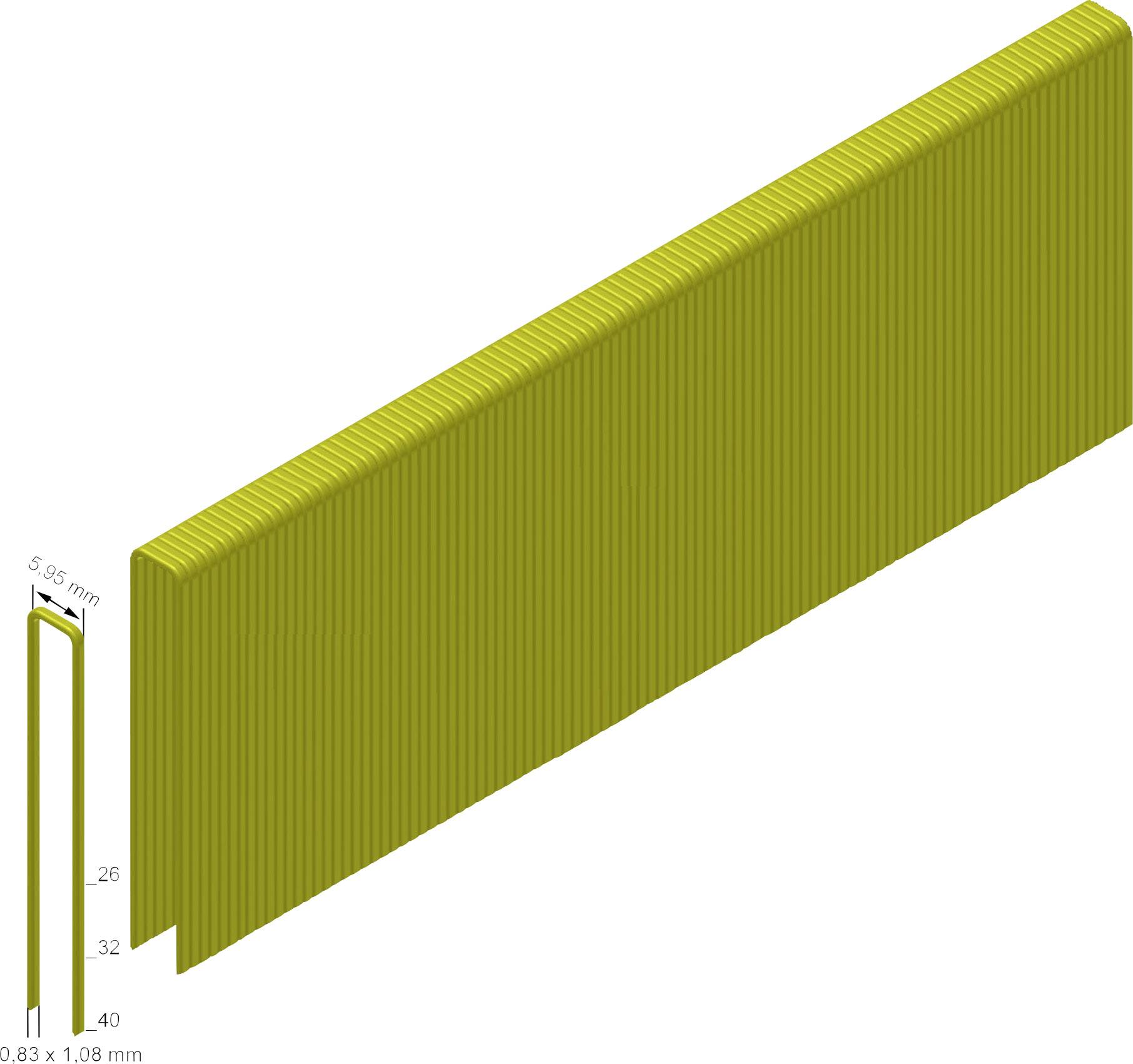 Représentation isométrique d'un composant long et jaune aux dimensions de 5,85 x 0,83 x 1,08 mm.