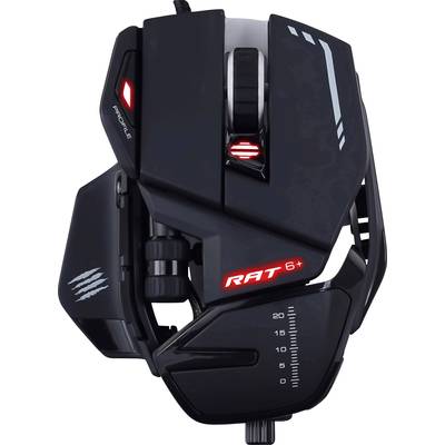 MadCatz R.A.T. 6+  Souris de gaming ergonomique USB   optique noir 11 Boutons 12000 dpi éclairé, ergonomique, poids amél