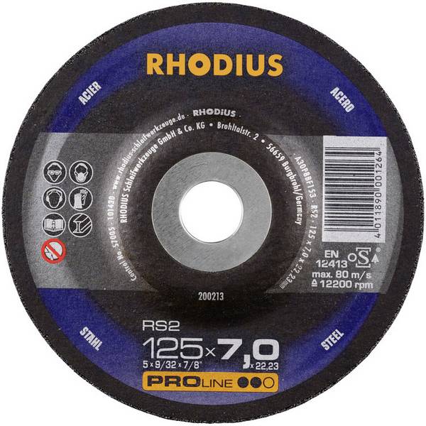 Rhodius 200274 RS2 Disque à ébarber à moyeu déporté Diamètre 230 mm Ø de perçage 22.23 mm acier 1 pc(s)
