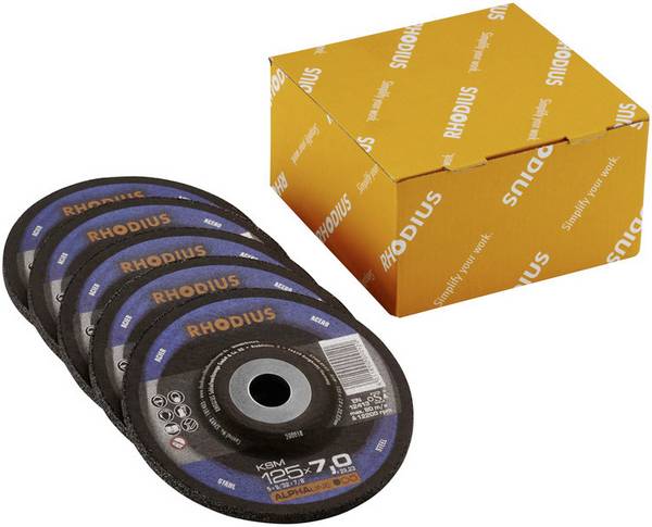 Rhodius 210749 KSM Disque à ébarber à moyeu déporté Diamètre 115 mm Ø de perçage 22.23 mm acier 1 pc(s)