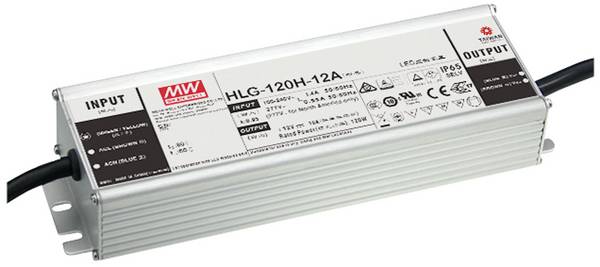 MEAN WELL HLG-120H-12AB Driver de LED  à tension constante 120 W 5 - 10 A 10.8 - 13.5 V/DC dimmable, fonction dimmeur 3 en 1, réglable, circuit PFC, extérieur, protection contre les surcharges, surtention, montage sur des surfaces inflammables, homologué pour les meubles 1 pc(s)