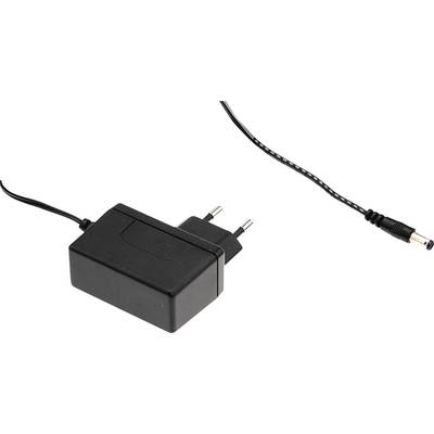 Bloc d'alimentation noir avec fiche européenne intégrée et câble long, adapté pour charger des appareils électroniques.