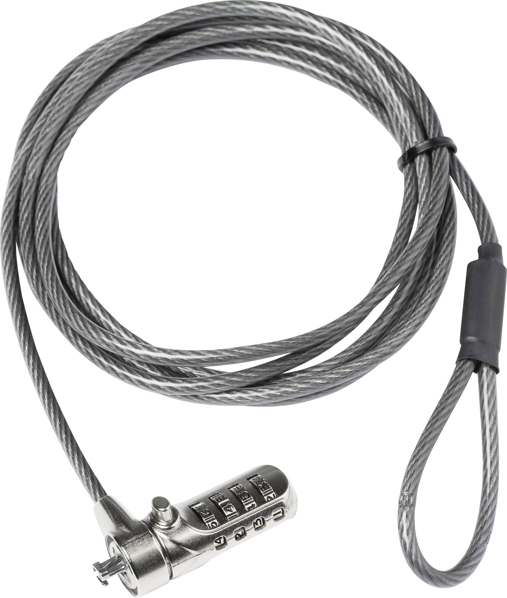 Dicota Antivol pour ordinateur portable fermeture à combinaison 2 m Security T-Lock Combination, Single (3 x 7 mm slot)