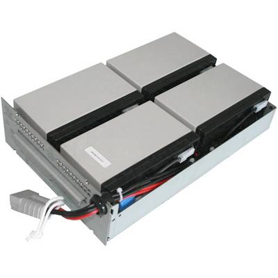 Quatre modules de batterie argentés, disposés en rectangle avec des câbles visibles.