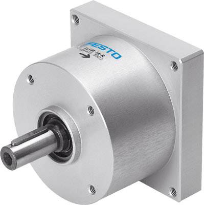 Rotor métallique d'un servomoteur Festo avec une flèche indiquant le sens de rotation.