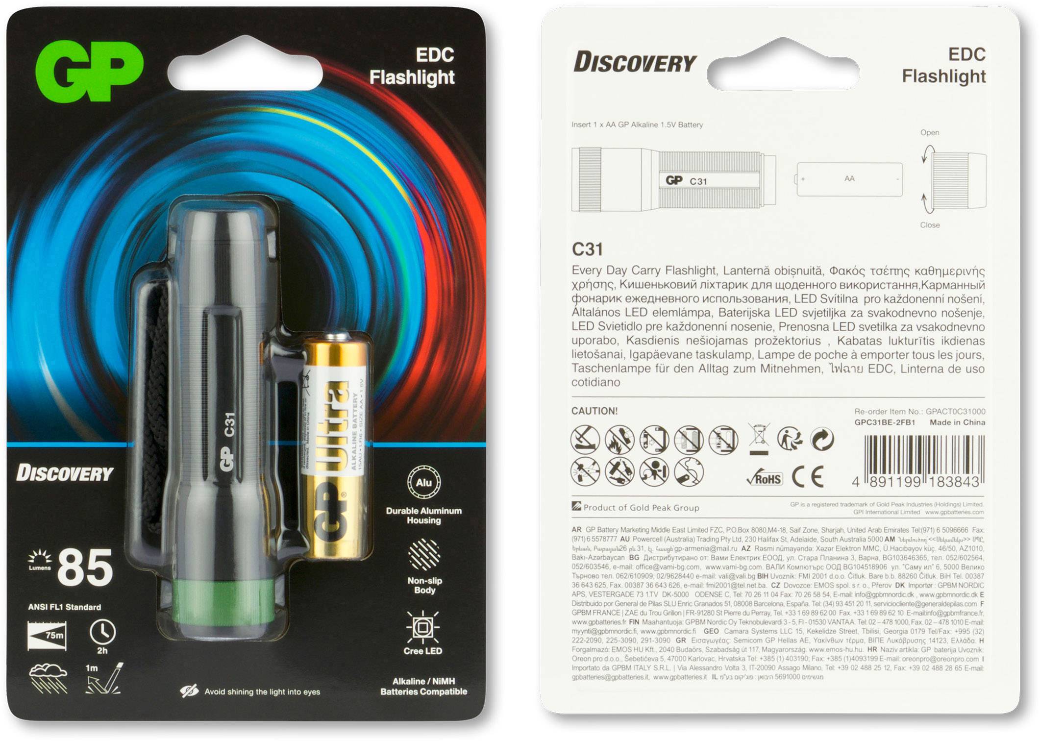 GP Discovery C31 LED Lampe de poche à pile(s) 85 lm 2 h 64 g-7