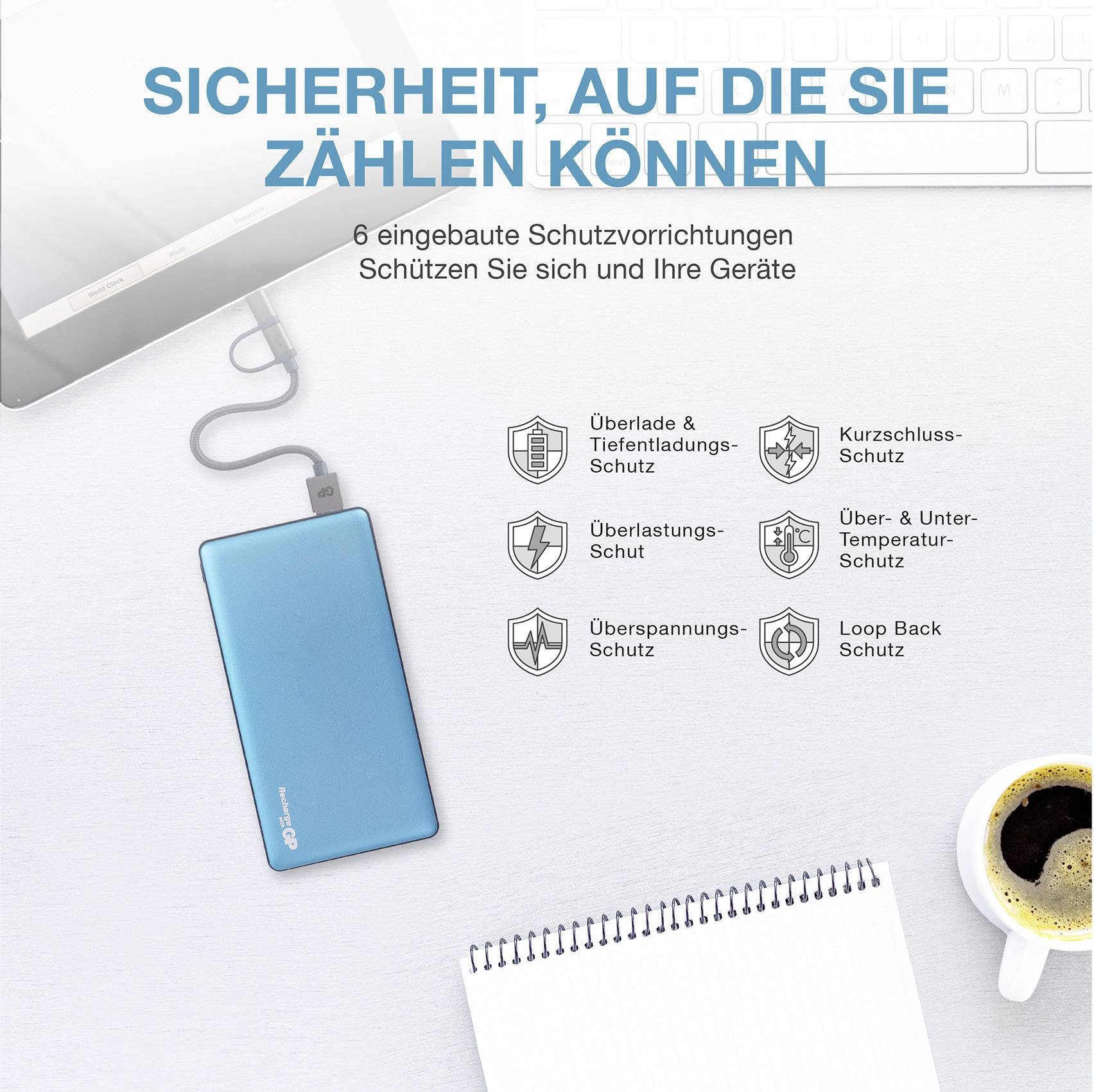 GP MP10MA Powerbank (batterie supplémentaire) 10000 mAh Li-Ion bleu-2