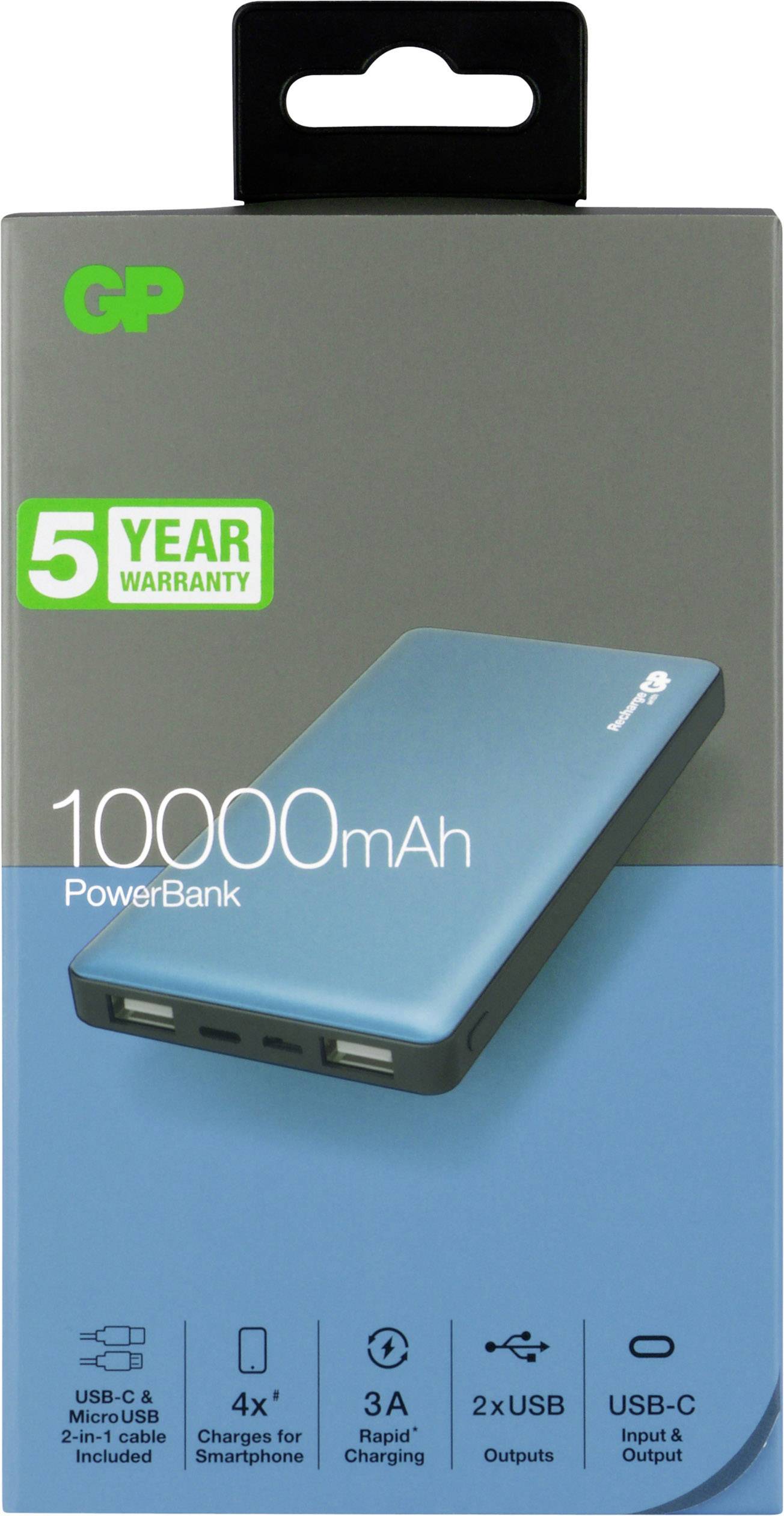 GP MP10MA Powerbank (batterie supplémentaire) 10000 mAh Li-Ion bleu-13