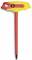 Tournevis T-Griff avec manche jaune et rouge, taille 4x150 mm, idéal pour un travail précis dans des espaces restreints.