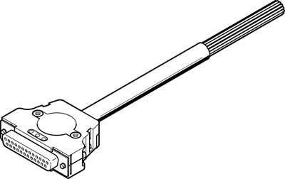 Dessin d'un connecteur de câble à fiche plate avec plusieurs broches, généralement utilisé pour des applications informatiques ou réseau.