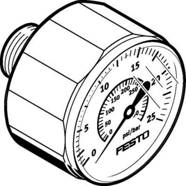 FESTO Manomètre 541734 MA-27-25-R1/8 0 à 25 bar 1 pc(s)