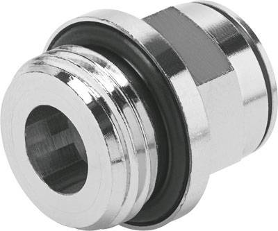Bouton-poussoir métallique chromé avec joint en caoutchouc noir, entouré d'une surface brillante. Utilisé pour des connexions dans des applications techniques.