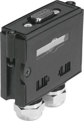 Un composant électronique noir avec deux connexions en bas et une connexion hexagonale en haut.