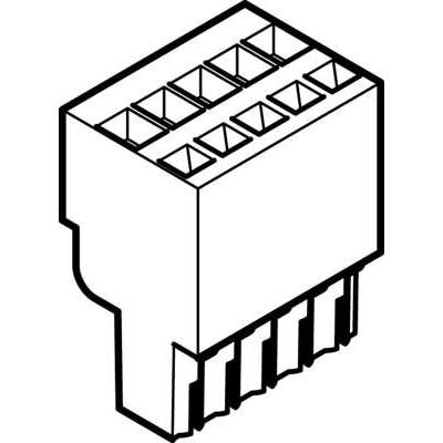 Dessin technique en noir et blanc d'un connecteur ATX 8 broches utilisé pour l'alimentation électrique de la carte mère dans les ordinateurs.