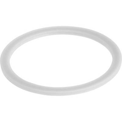 Un anneau de caoutchouc blanc et rond sur un fond clair.