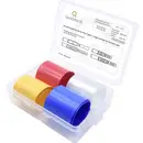Quadrios 1905CA056 Gaine thermorétractable pour batteries sans colle transparent, bleu, jaune, rouge 19 mm 10 mm Taux de
