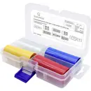 Quadrios 1905CA057 Gaine thermorétractable pour batteries sans colle transparent, bleu, jaune, rouge 36 mm 19 mm Taux de