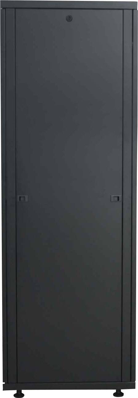 Un grand armoire noir et étroit avec une porte fermée, adapté au rangement dans les bureaux ou les espaces de vie.