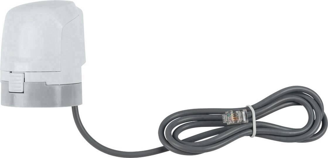 Un appareil gris cylindrique avec un long câble et un connecteur. Il ressemble à un capteur ou à un accessoire électrique.