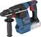 Un marteau perforateur Bosch bleu avec manche noir et accent rouge, adapté aux travaux de perçage intensifs. Conçu pour une utilisation professionnelle.