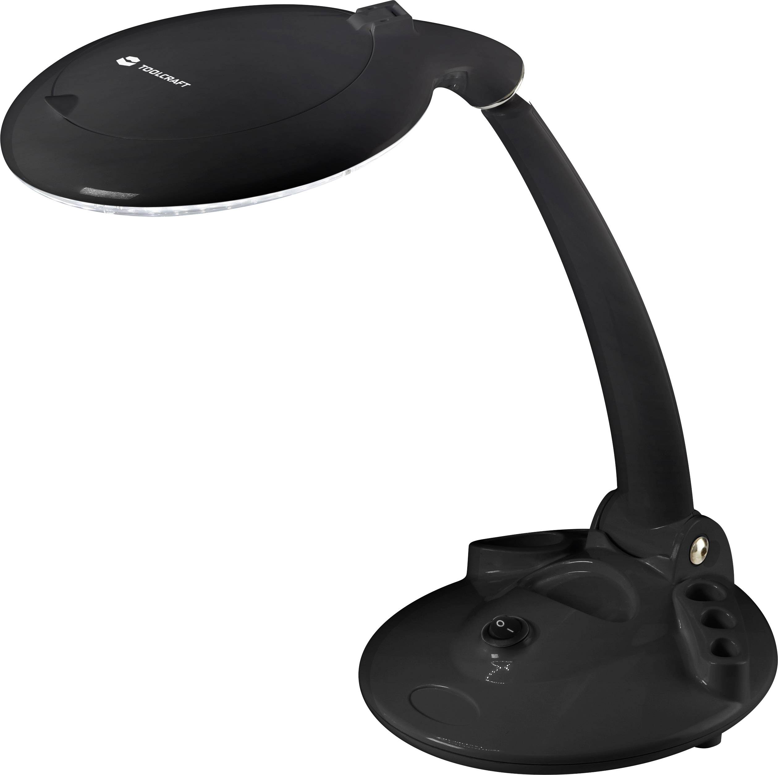 TOOLCRAFT TO-6394491 Lampe loupe de table 6 W noire 1.75 x 120 mm Nombre de LEDs: 72-3