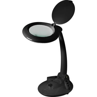 TOOLCRAFT TO-6394491 Lampe loupe de table 6 W noire 1.75 x 120 mm Nombre de LEDs: 72