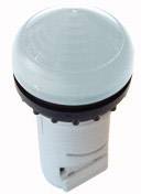 Une lampe cylindrique vert menthe avec un boîtier transparent et une bande noire en son centre. Souvent utilisée dans les systèmes de sécurité.