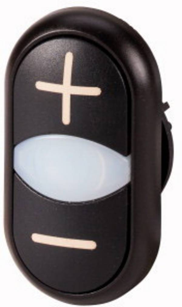Eaton 218146 M22S-DDL-S-X4/X5 Bouton-poussoir à double touche collerette plastique bouton noir   1 pc(s)