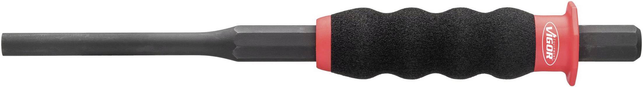 Tige métallique avec poignée en mousse noire et impression rouge 'Vapor'.