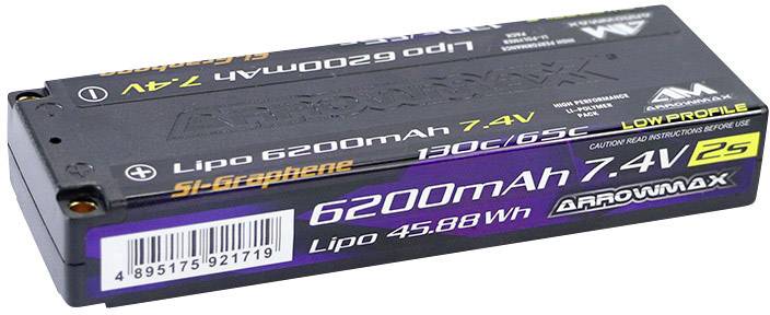 ArrowMax Pack de batterie (LiPo) 7.4 V 6200 mAh Nombre de cellules: 2 hardcase