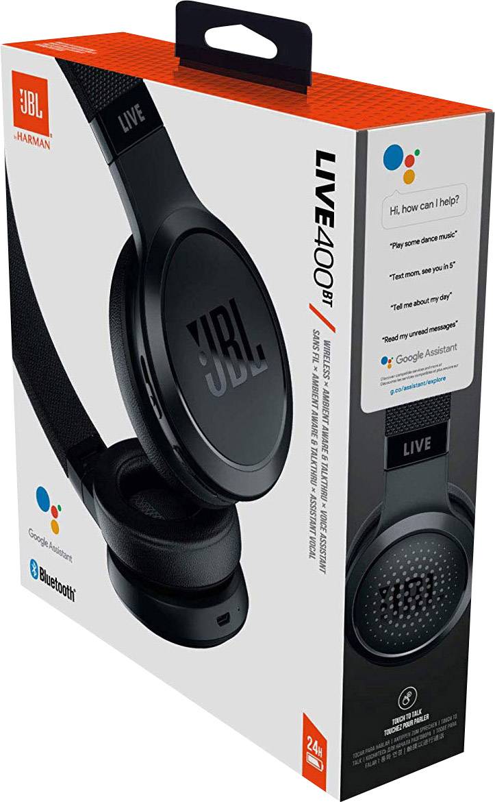 Casque supra-auriculaire JBL Live 400 Bluetooth, filaire téléphone pliable, volume réglable noir-9