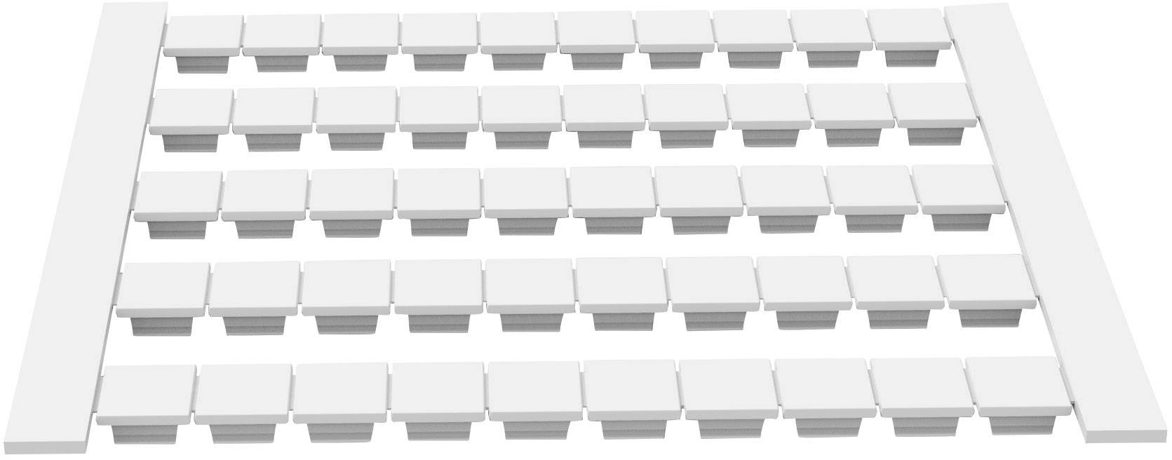 Un agencement de carreaux rectangulaires blancs disposés en rangées symétriques, formant une surface structurée.
