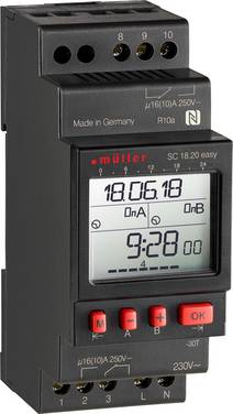 Müller SC 18.20 easy 24V ACDC Programmateur horaire pour rail numérique 24 V/DC, 24 V/AC 4000 W