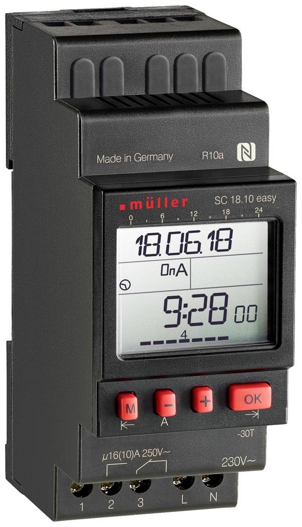 Müller SC 18.10 easy 24V ACDC Programmateur horaire pour rail numérique 24 V/DC, 24 V/AC 4000 W