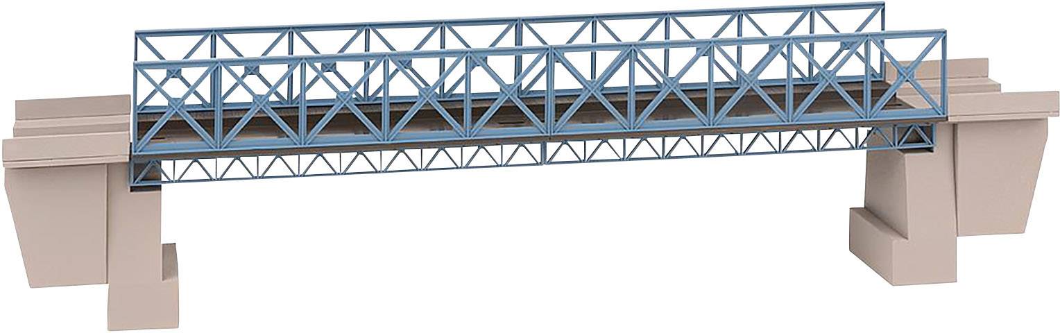 Modèle d'un pont en treillis métallique avec deux culées en maçonnerie. Adapté aux applications temporaires et permanentes dans la construction de ponts.