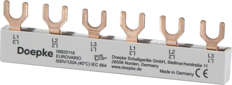 Doepke 09920118 Rail de phase DOEPKE EV-S G 3.6.120 Rail de phase multicolore 10 mm² 63 A 690 V 1 pc(s)