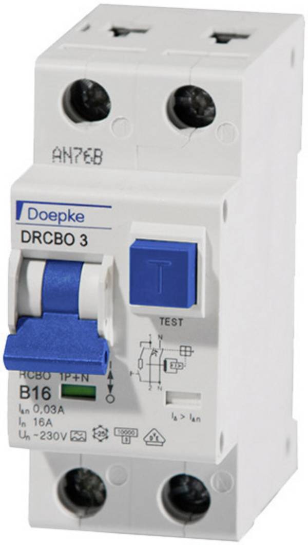 Doepke 09932102 Interrupteur différentiel/Disjoncteur de protection    1 pôle 10 A 0.03 A 230 V