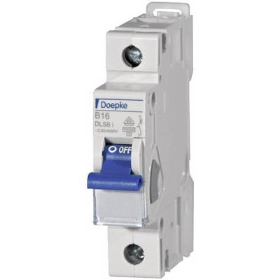 Disjoncteur Doepke B16 23/400V en blanc avec un interrupteur bleu en position 'OFF', principalement utilisé pour les tableaux électriques.