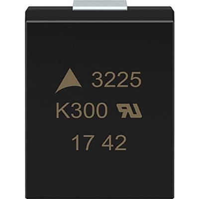 Un puce électronique noire portant l'inscription « 3225 K300 17 42 ». Un symbole triangulaire est placé au-dessus.