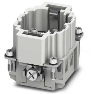 Une pièce mécanique cylindrique grise avec des connexions à vis et une chambre intérieure, probablement un raccordement électrique.