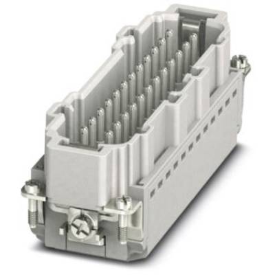 Connecteur rectangulaire à broches métalliques multiples avec fixation par vis, utilisé pour les connexions électriques industrielles.
