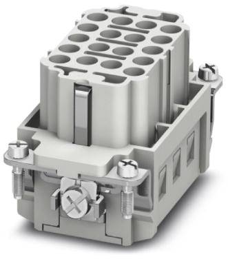 Connecteur industriel multiports avec boîtier gris et vis métalliques, adapté aux applications électriques.