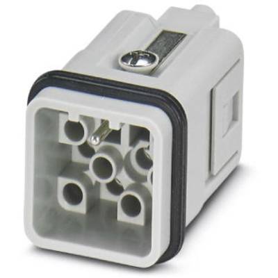 Un connecteur électrique gris avec plusieurs emplacements circulaires, adapté à l'utilisation dans des appareils électroniques.